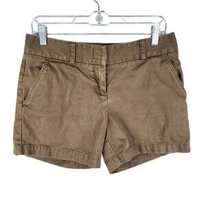 Women's Brown J.Crew Low Fit Shorts 100% Cotton 4.5" Inseam Size 4
